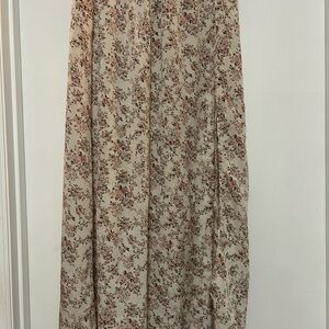 Floral Beige Maxi Skirt